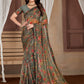 Classic Net Grey Digital Print Saree