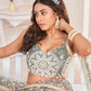 Lehenga Choli Net Grey Embroidered Lehenga Choli