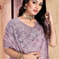Trendy Saree Net Lavender Embroidered Saree