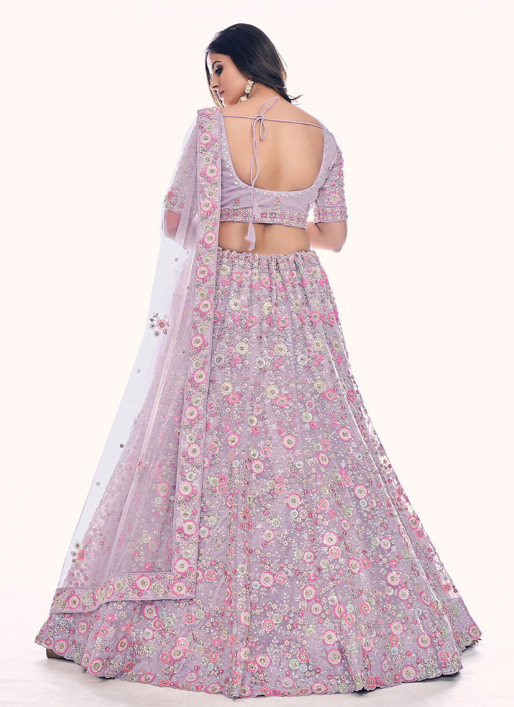 Lehenga Choli Net Lavender Dori Work Lehenga Choli