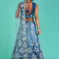 Lehenga Choli Net Blue Embroidered Lehenga Choli