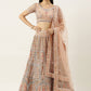 Lehenga Choli Net Peach Embroidered Lehenga Choli