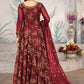 Floor Lenght Salwar Suit Net Maroon Embroidered Salwar Kameez