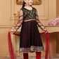 Pant Style Suit Net Black Embroidered Kids