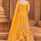 A Line Lehenga Net Mustard Embroidered Lehenga Choli