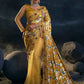 Classic Net Mustard Embroidered Saree