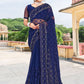 Classic Net Blue Diamond Saree