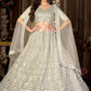 Lehenga Choli Net Off White Embroidered Lehenga Choli