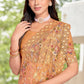 Classic Net Orange Embroidered Saree