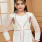 Pant Style Suit Net Off White Embroidered Kids