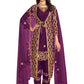 Pant Style Suit Net Purple Cord Work Salwar Kameez