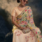 Classic Net Peach Embroidered Saree