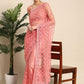 Classic Net Peach Embroidered Saree
