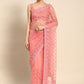 Classic Net Peach Embroidered Saree