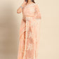 Contemporary Net Peach Embroidered Saree