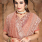 Trendy Saree Net Peach Diamond Saree