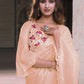 Trendy Saree Net Peach Embroidered Saree