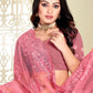 Contemporary Net Pink Embroidered Saree