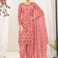 Punjabi Salwar Suit Net Pink Embroidered Salwar Kameez