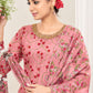 Punjabi Salwar Suit Net Pink Embroidered Salwar Kameez