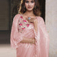 Classic Net Pink Sequins Saree