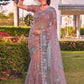 Classic Net Pink Booti Saree