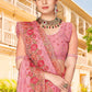 Trendy Saree Net Pink Embroidered Saree