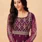 Salwar Suit Net Purple Embroidered Salwar Kameez