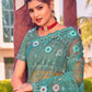 Contemporary Net Rama Booti Saree