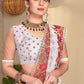 Contemporary Net White Embroidered Saree