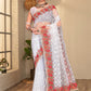 Contemporary Net White Embroidered Saree