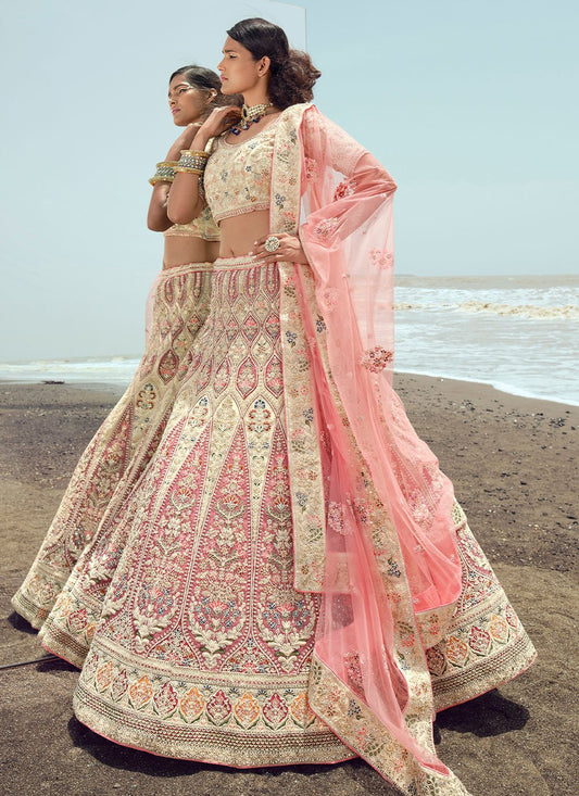 Lehenga Choli Net Off White Dori Work Lehenga Choli