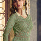 Salwar Suit Net Green Embroidered Salwar Kameez