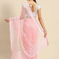 Contemporary Net Pink Embroidered Saree