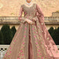 Floor Lenght Salwar Suit Net Pink Cord Work Salwar Kameez