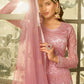 Anarkali Suit Net Pink Embroidered Salwar Kameez