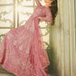 Anarkali Suit Net Pink Embroidered Salwar Kameez