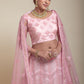 Lehenga Choli Net Pink Embroidered Lehenga Choli