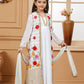 Salwar Suit Net Off White Embroidered Kids
