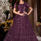 Lehenga Choli Net Purple Embroidered Lehenga Choli
