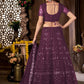 Lehenga Choli Net Purple Embroidered Lehenga Choli