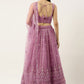 Lehenga Choli Net Lavender Embroidered Lehenga Choli