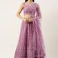 Lehenga Choli Net Lavender Embroidered Lehenga Choli