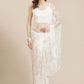 Classic Net White Embroidered Saree