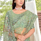 Classic Net Sea Green Embroidered Saree