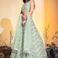 Readymade Lehenga Choli Net Sea Green Hand Work Lehenga Choli