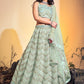 Readymade Lehenga Choli Net Sea Green Hand Work Lehenga Choli