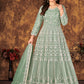 Salwar Suit Net Sea Green Cord Work Salwar Kameez