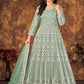 Salwar Suit Net Sea Green Cord Work Salwar Kameez