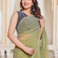 Contemporary Net Sea Green Sequins Saree